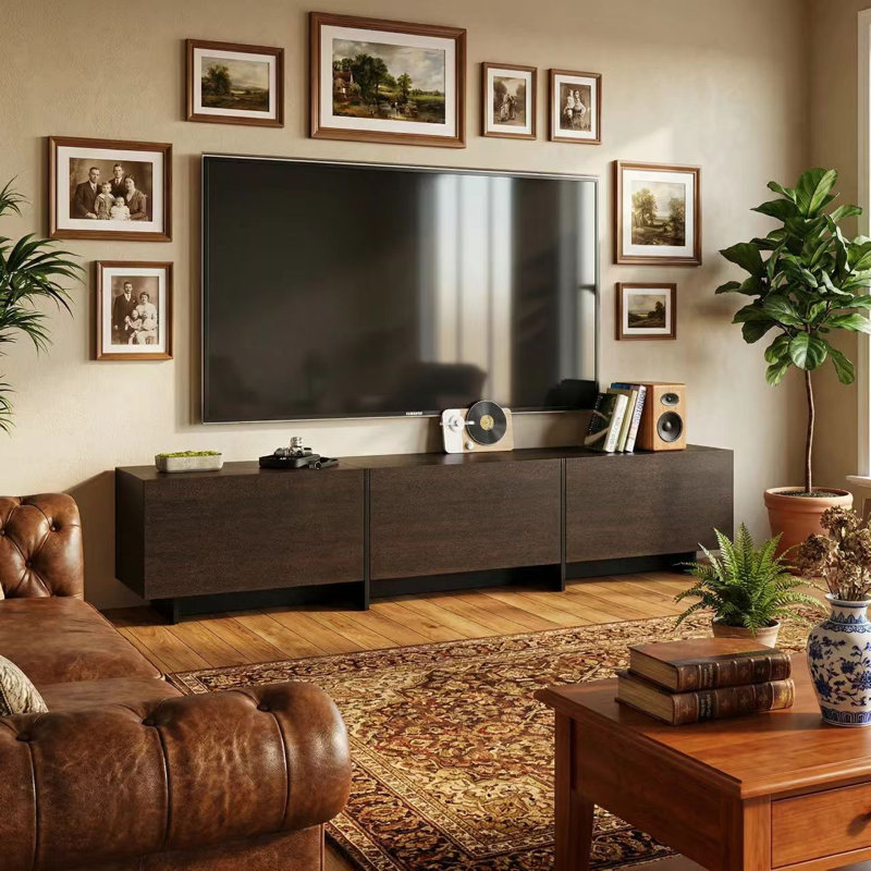 71.7'' W Media Storage Cabinet with 3 Flip-Top Bins