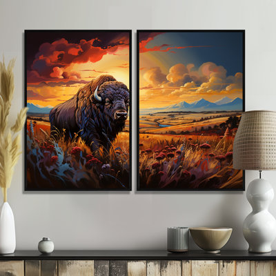 Art amérindien sur toile Bison Spirit II