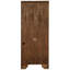 Bibliothèque de couleur chêne bruni, armoire à deux portes, cinq niveaux de tablettes avec trois tablettes réglables, gestion des câbles pour une solution de rangement intérieure bien rangée, des tablettes horizontales,