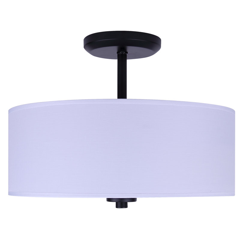 3-Light Matte Black Semi Flush Ceiling Light