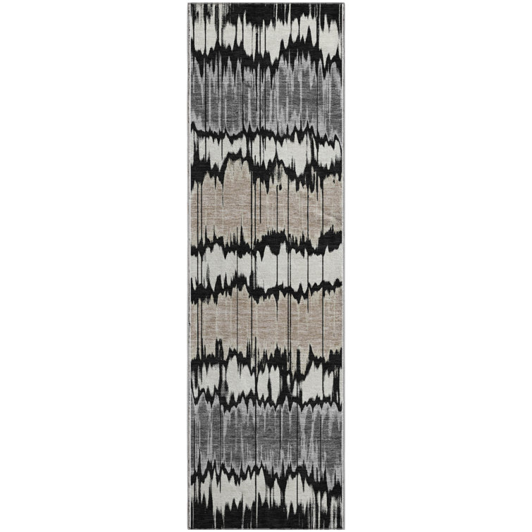 Premium Machine Washable Prisco Black Rug