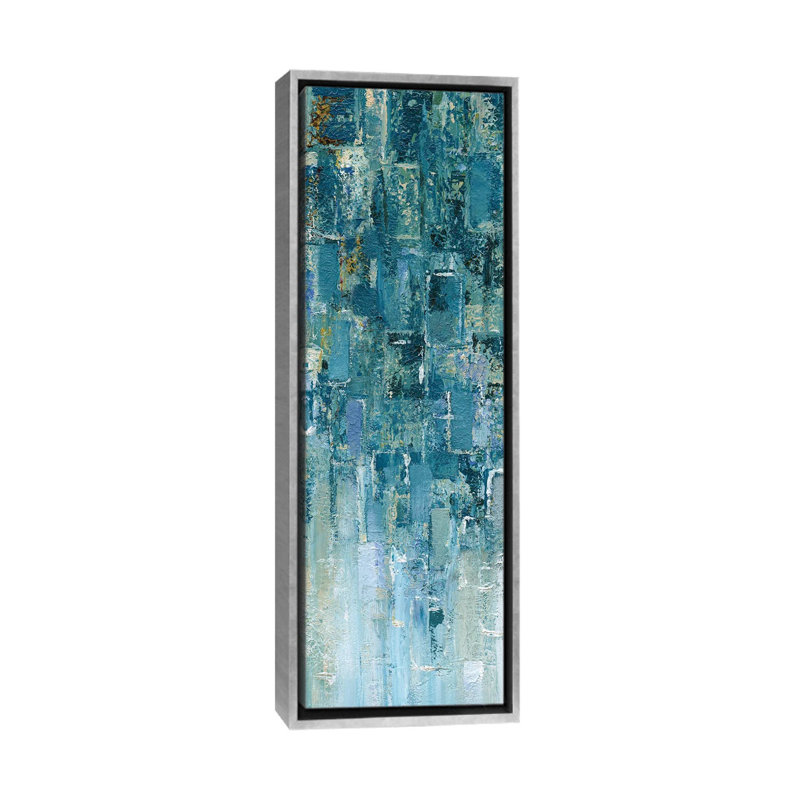 «I Love The Rain» par Nan - impression panoramique, Encadrement argenté, H 48 po x l 16 po x P 1,5 po