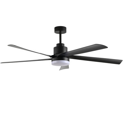 Modern Wood Ceiling Fan With Light And Remote Control,6-Speed Noiseless Reversible Dc Motor, Ceiling Fan For Kitchen Dinning Living Room