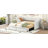 Twin XL to King Size Upholstered Daybed with Two Drawers, Beige