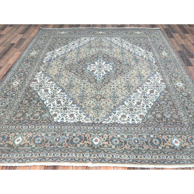 Roos One-of-a-Kind Rectangle 7'1" X 9'9" 1960s Area Rug in Grey