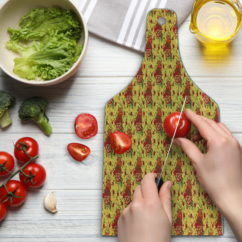 Multicolore, planche à découper en verre trempé Ambesonne