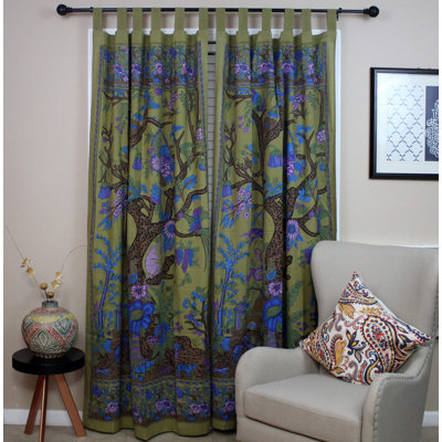 Biren 100% Cotton Semi Sheer Curtain Single Panel