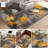 Gray Orange Art splash-ink style carpet visual focus of modern living room reconstructs space artistic sense with pioneer design 5 * 7ft Cashmere-like washed bottom