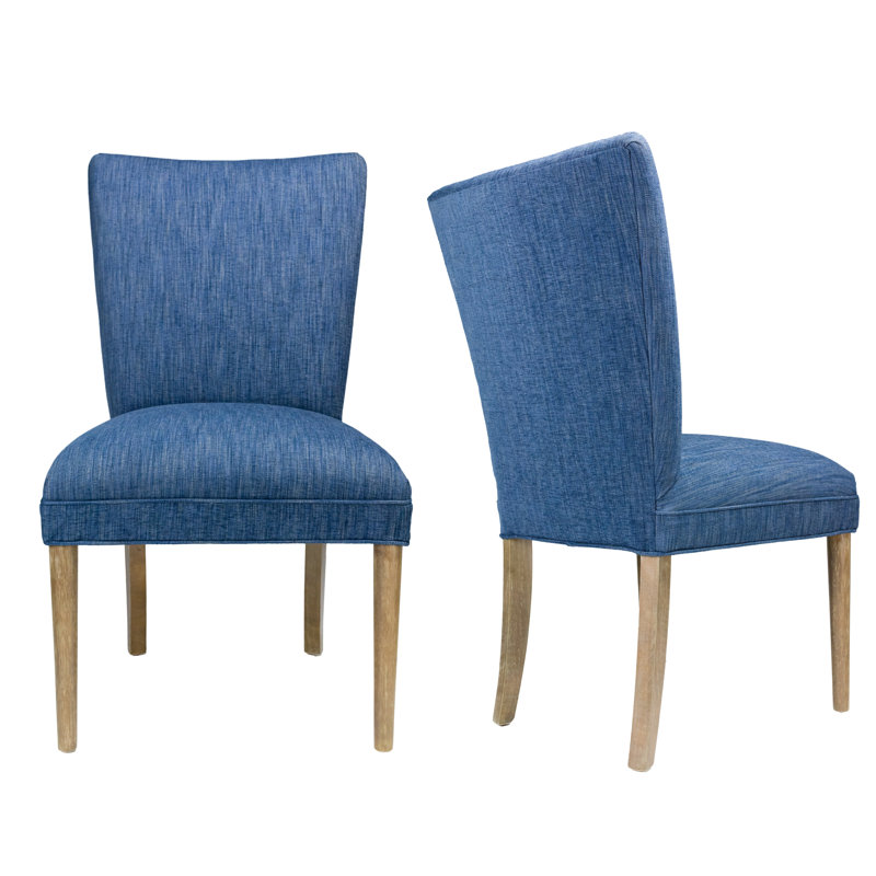 Alex 19'' H Upholstered Dining Chair, Walnut, Key-Largo Denim