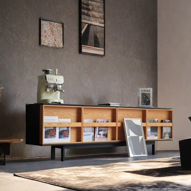 Meuble télé en bois massif au design minimaliste, L 70,86 po