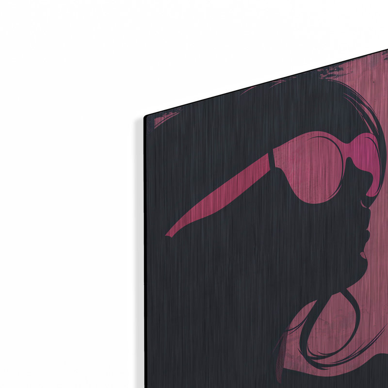 Art mural en métal «Pink Lady» par Andreas Magnusson, H 12 po x l 12 po