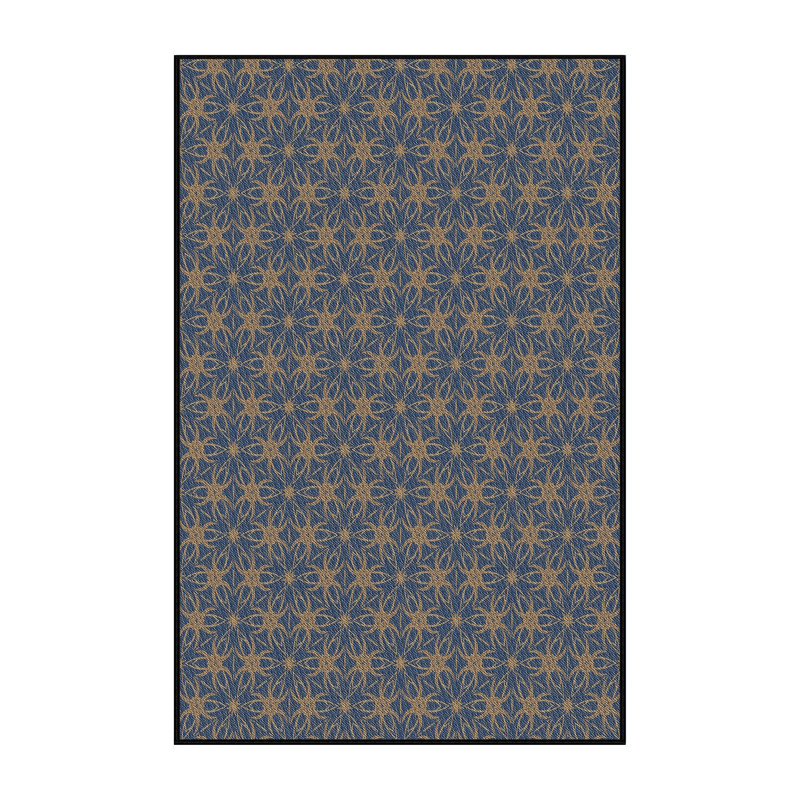 Tapis jaune/bleu marine à motifs Hinojosa, Rectangle 3 pi x 5 pi