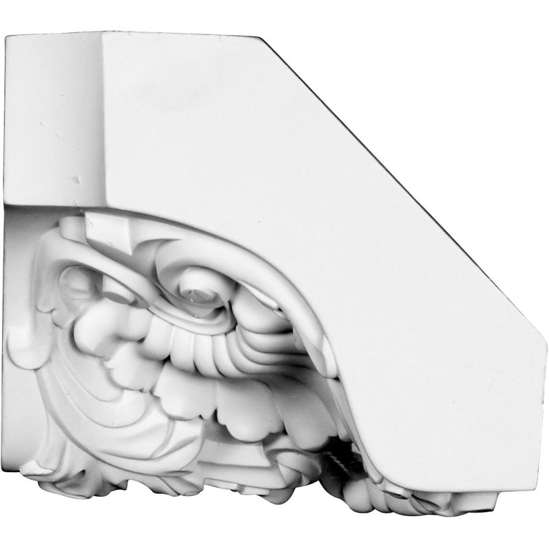White Polyurethane Shell Crown Moulding Inside Corner Block