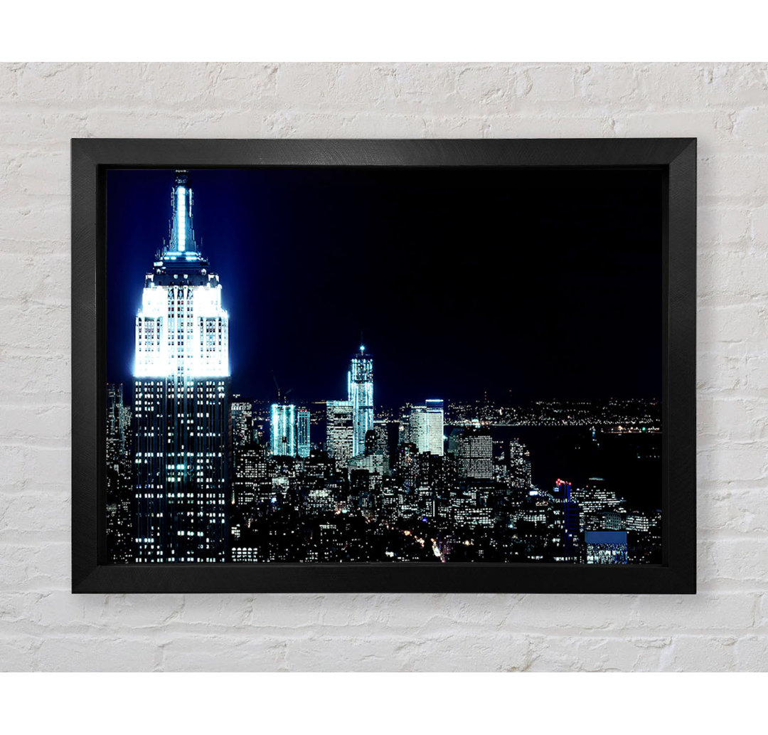 New York City White Glow Nights - Einzelne Bilderrahmen Kunstdrucke