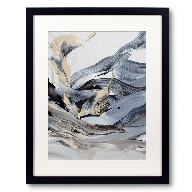 Luminous Torrent II par Novi Lim, Papier avec cadre noir, H 21,2 po x l 17,2 po