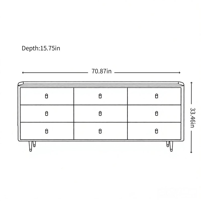 Meuble télé moderne, simple et léger, Blanc, 33.46"H x 70.87"L x 15.75"W