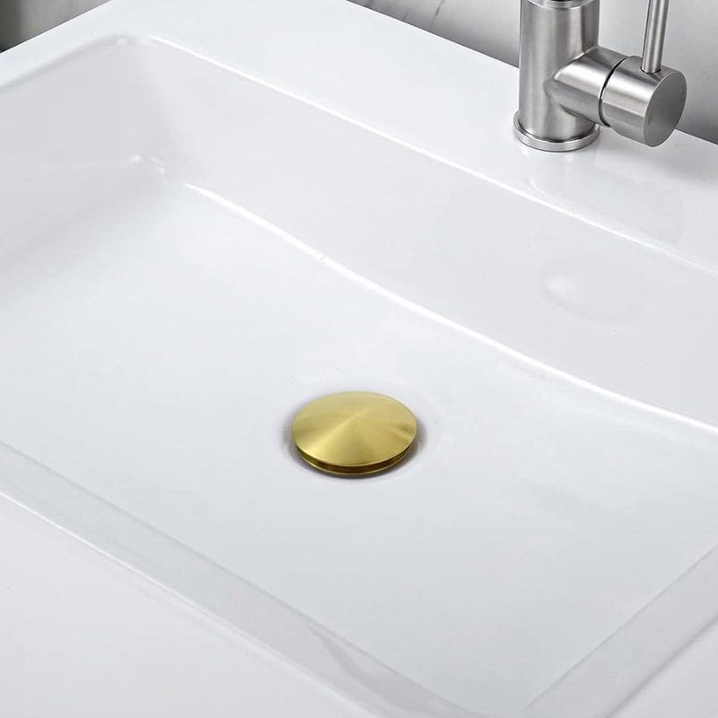 2 Pcs Bathroom Sink Drain Without Overflow, Vessel Sink Lavatory Vanity Pop Up Drain Stopper, 304 Stainless Steel