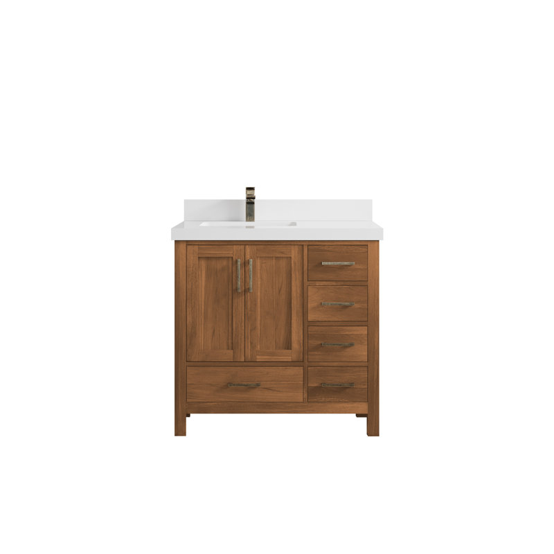 Ensemble de meuble-lavabo simple 36 po Malibu, Blanc