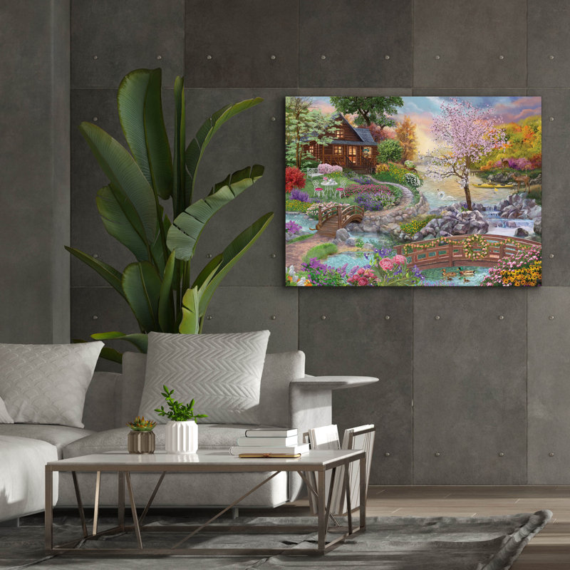 'Spring Stream' by Bigelow Illustrations Canvas Wall Art, 40" H x 54" W x 1.5" D