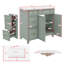 Ensemble de meuble-lavabo 36 po avec lavabo: meuble-lavabo moderne avec comptoir en céramique, 2 portes à fermeture douce, 2 tiroirs, tablettes réglables-466303914