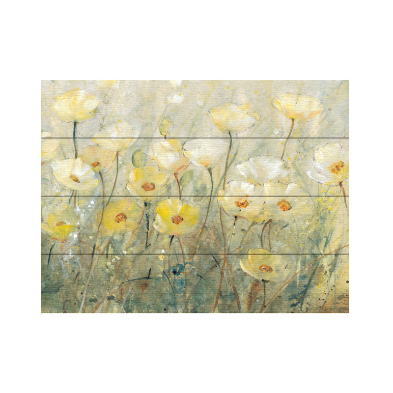 Été en fleurs II sur bois, H 12 po x l 16 po