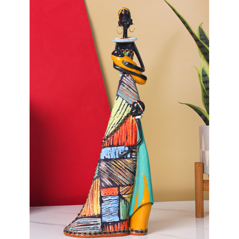 African American Woman Holding Child Sculpture, Resin Statue Craft Figurine, Home Decoration For Bedroom, Living Room, Study, Or Desk