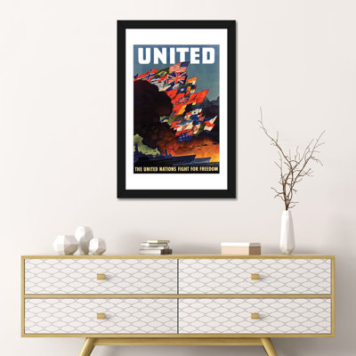 " WWII Poster The United Nations Fight For Freedom "