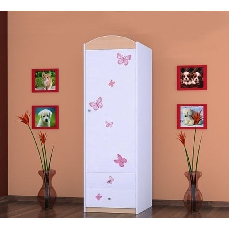 Ebenezer 1 Door Wardrobe, Beige