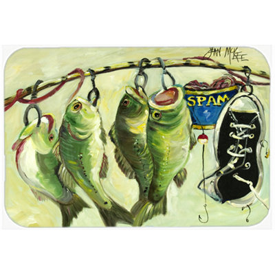 Caroline's Treasures Recession Food Fish Caught with Spam Glass Cutting Board