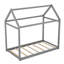 Lit en bois de pin durable, gris, parfait pour la chambre des enfants