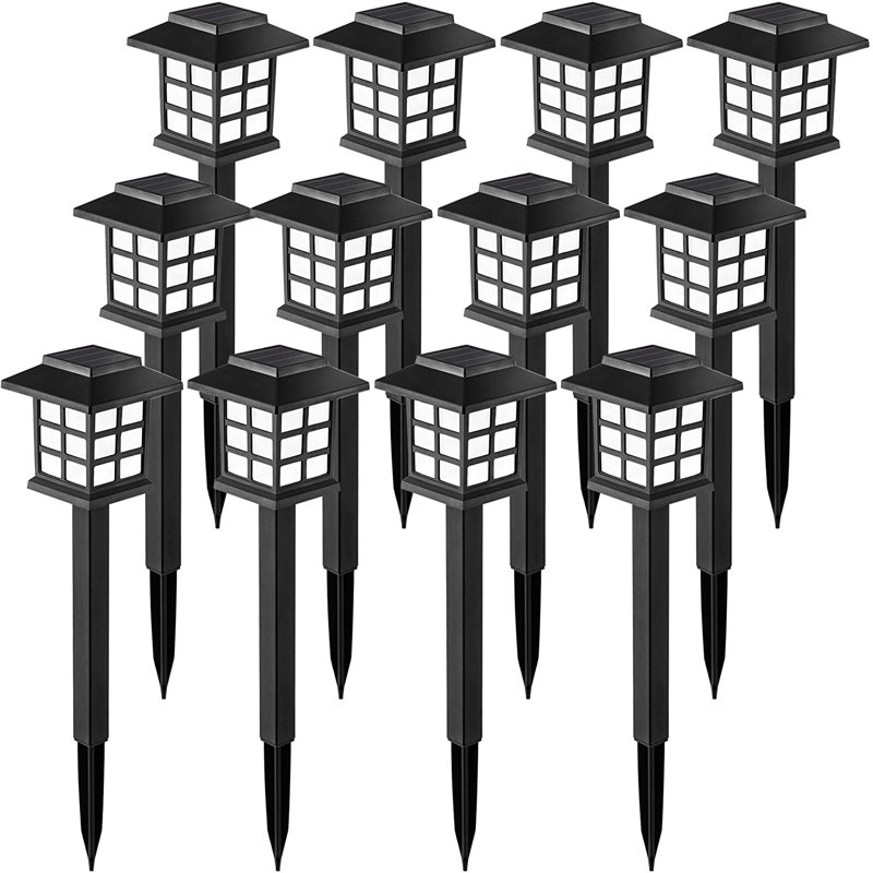 Satin Black Solar Powered Integrated LED Pathway Light Kit