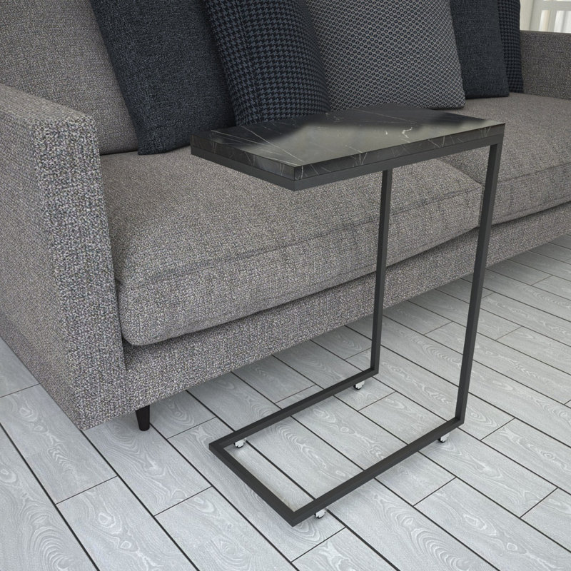 Table de bout Callen 25 po, marbre noir Callen