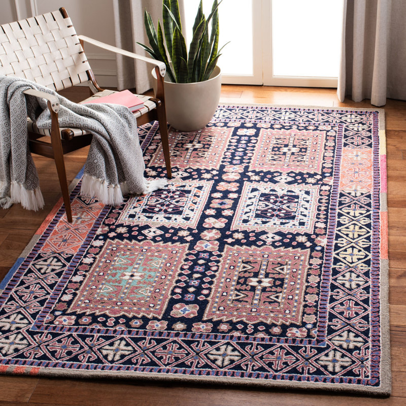 Barlowe Hand Tufted Wool Ikat Rug, Rectangle 5' x 8'