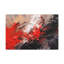 Peinture à l'huile abstraite, blanc, rouge, noir, coups de pinceau, toile, art mural