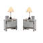 Classic Luxury Look Silver 1Pc Table de chevet en bois avec tiroirs et miroir