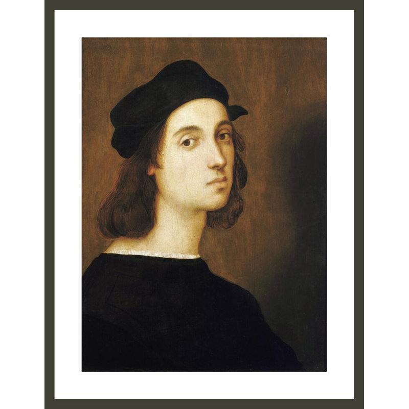 Autoportrait par Raphael - estampe numérique encadrée, H 41,5 po x l 32,44 po