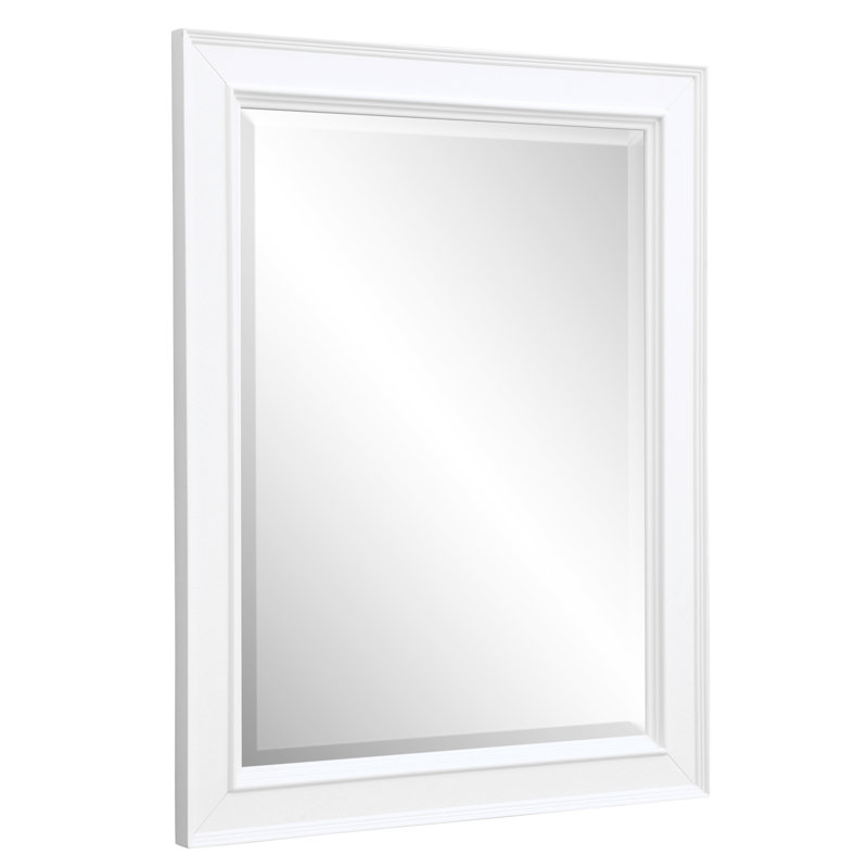 Bernardi Wood Flat Wall Mirror, White