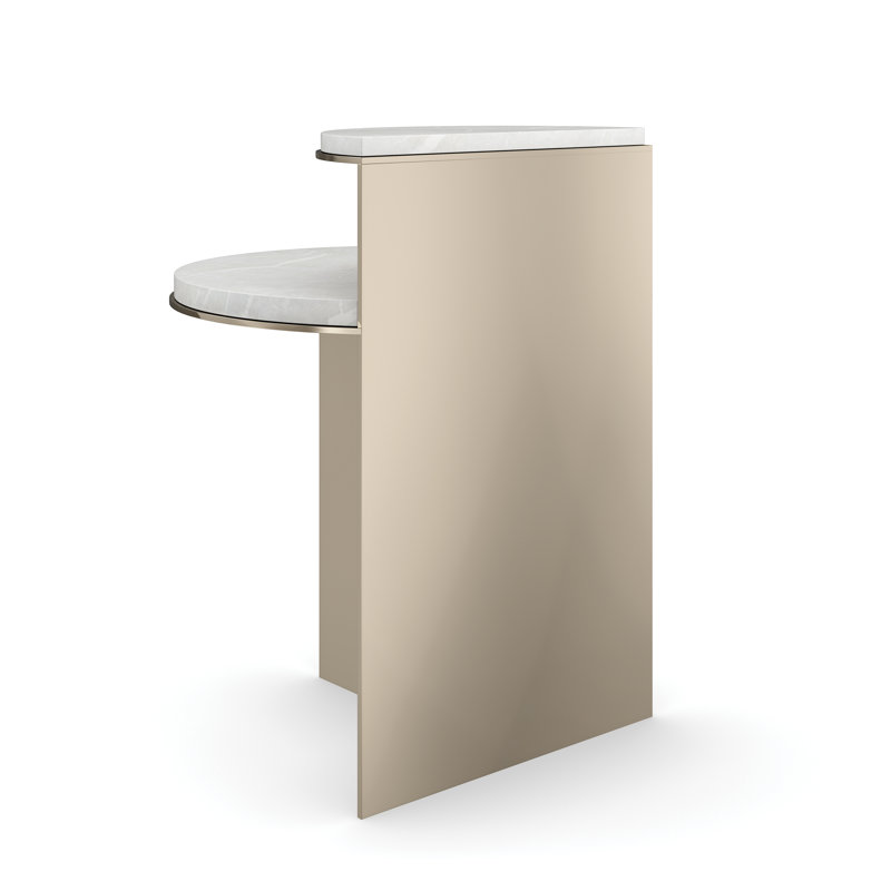 Table de bout abstraite en pierre avec rangement Touche 'Light