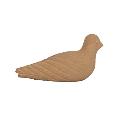Foreside Home & Garden Sitting Bird Figure Natural Terracotta