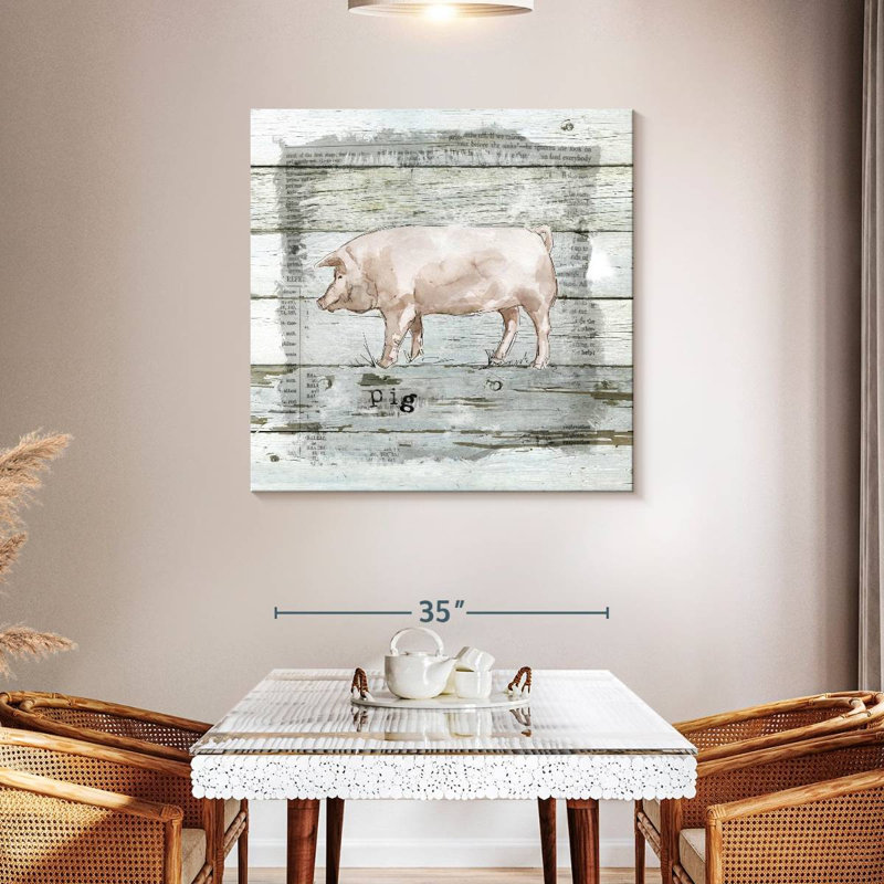 Crowle Farmhouse Collage Pig, 39" H x 39" W