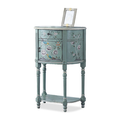 Blue Solid + Manufactured Wood Free form Console Table