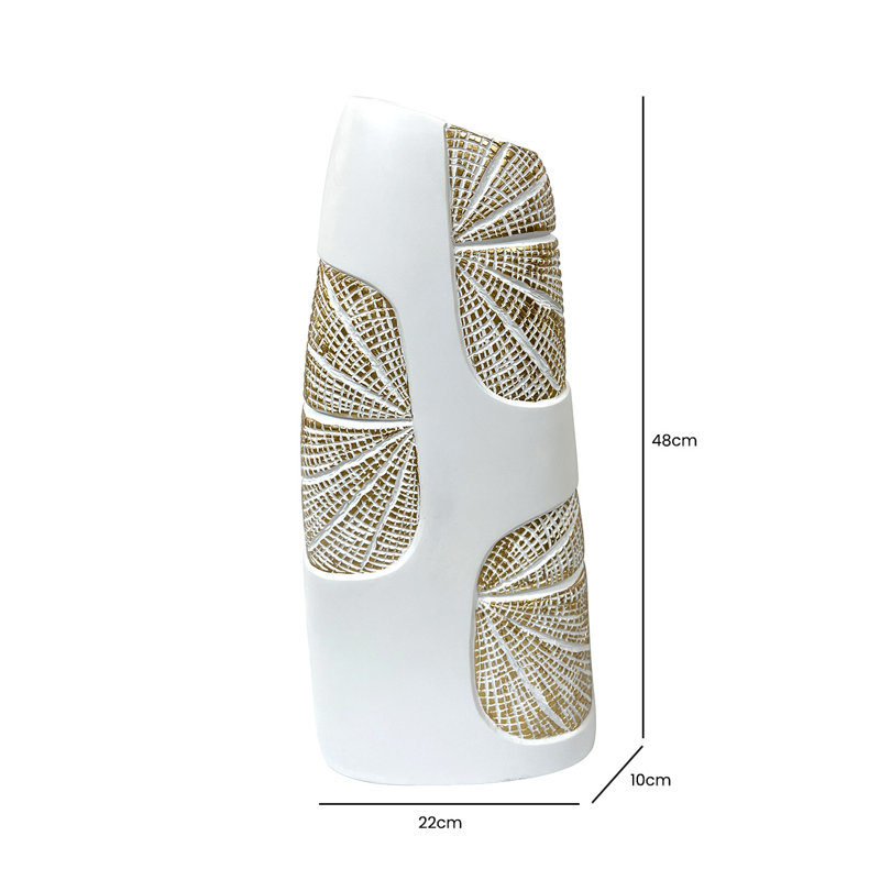 Clemintine Polyresin Floor Vase, 48cm H  x 22cm W  x 10cm D