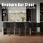 Tabouret de bar moderne, tabourets de bar à hauteur de comptoir, cuir de polyuréthane noir avec pieds en métal doré-875721302-997483667-875721288