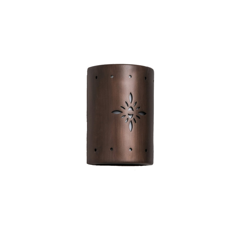 Ninamarie Ceramic Outdoor Wall Light, LED Bulb Included, Rubbed Copper, 10.5" H x 7.5" W x 4" D