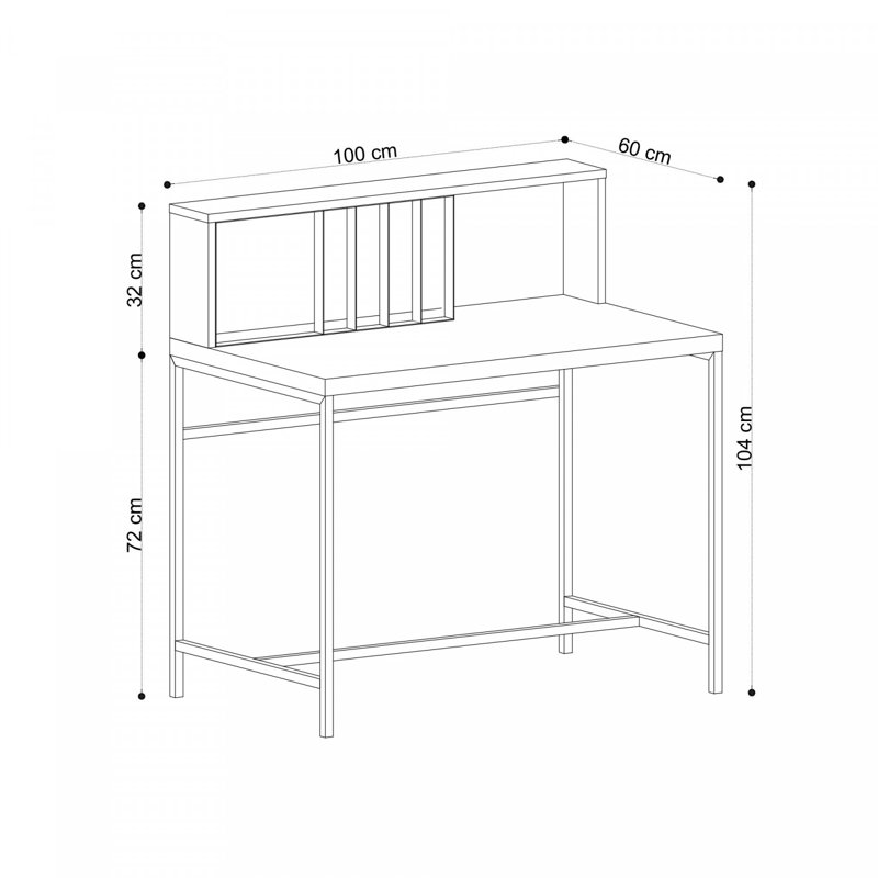 Metal Base Writing Desk