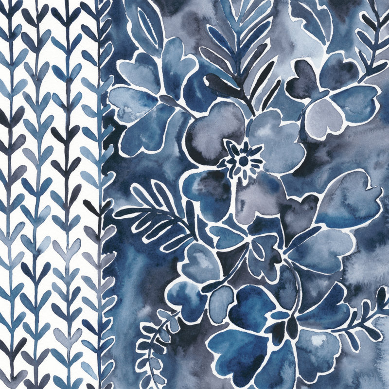 Cobalt Garden I by Chariklia Zarris - Wrapped Canvas Painting, 91cm H x 91cm W