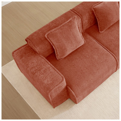Canapé modulaire en velours passepoil l 39,37 po x P 38,18 po x H 31,1 po Urban Ins