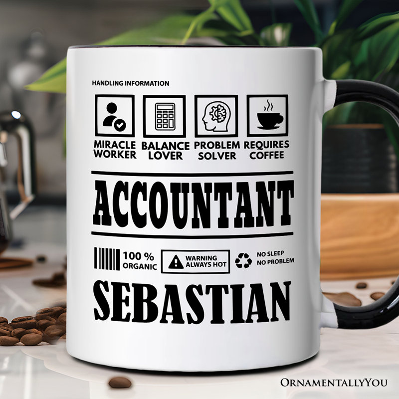 Tasse de compte de la valeur nutritive, cadeau graphique humoristique avec nom personnalisé