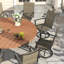 6-Person Patio Swivel Dining Set with 50" Dining Table and PVC-coated polyester Swivel Dining Chairs-1160184756