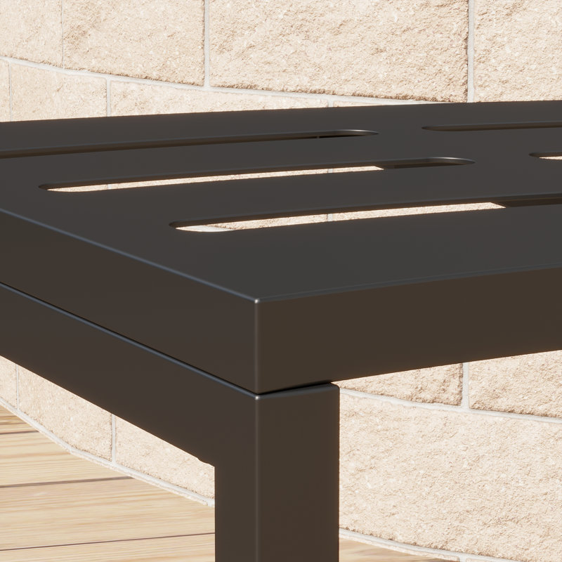 Banc d'extérieur d'extérieur en métal noir (ensemble de 4)